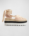 Stella Mccartney Gaia Organic Canvas Espadrille Sandals In 6802 Blush