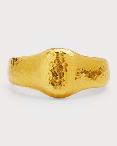 Gurhan Men's Hammered 22k Yellow Gold Signet Ring