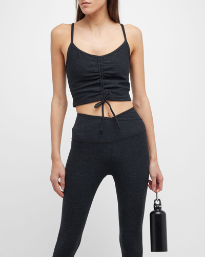Beyond Yoga Ruched Cropped Tank Top In Black