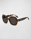 Isabel Marant Geometric Rectangle Acetate Sunglasses In 0086 Havana