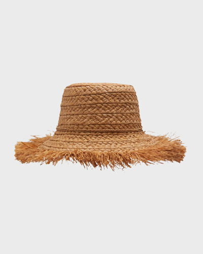 Helen Kaminski Braided Raffia Bucket Hat In Nougat