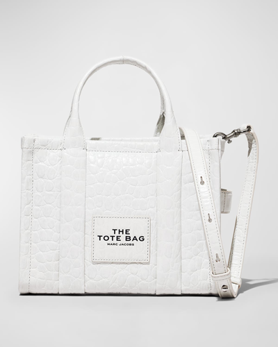 Marc Jacobs The Mini Croc-embossed Leather Tote Bag In Ivory