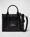 Marc Jacobs The Mini Croc-embossed Leather Tote Bag In Black
