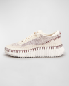 Chloé Chloe Nama Panelled Recycled Mesh Sneakers In 56a Obscure Purpl