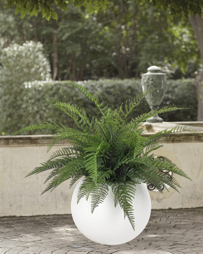 Ndi Faux Fern Plant In Orb Planter, 39"t