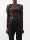 ISABEL MARANT KIMMY EMBROIDERED MESH TOP