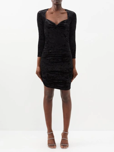 Isabel Marant Goji Sweetheart-neck Velvet Mini Dress In Black