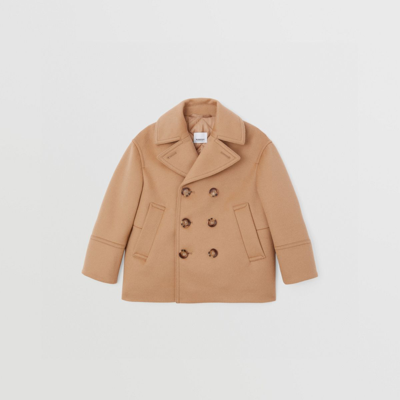 Burberry Kids'  Childrens Wool Cashmere Pea Coat In Camel