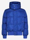 Alexander Mcqueen Man Ultramarine Blue Mcqueen Graffiti Down Jacket In Dusty Blue