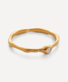 Monica Vinader Siren Small Semiprecious Stone Stacking Ring In Gold