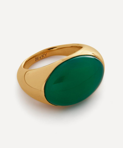 MONICA VINADER MONICA VINADER X KATE YOUNG 18CT GOLD-PLATED VERMEIL SILVER GEMSTONE RING