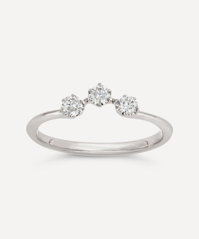 Dinny Hall Recycled White Gold Mini Curve Diamond Pinky Ring