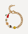 Martha Calvo 14ct Gold-plated Showstopper Half Chain And Charms Bracelet In Multi