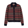 Alex Mill Fair Isle Polo Merino Wool Cardigan In Navy Combo