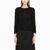 Balenciaga Tweed Buttoned Back-to-front Top In Black