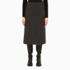 Maison Margiela Herringbone Wool Midi Skirt In Grey