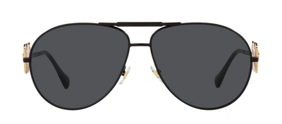Versace Ve2249 126187 Aviator Sunglasses In Grey