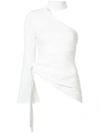 Cinq À Sept Briah One-shoulder Tie-side Top In Ivory