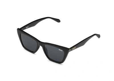 Quay Call The Shots 41mm Polarized Cat Eye Sunglasses In Black,smoke Polarized