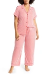 Nordstrom Moonlight Eco Crop Pajamas In Red Lollipop Ticking Stripe