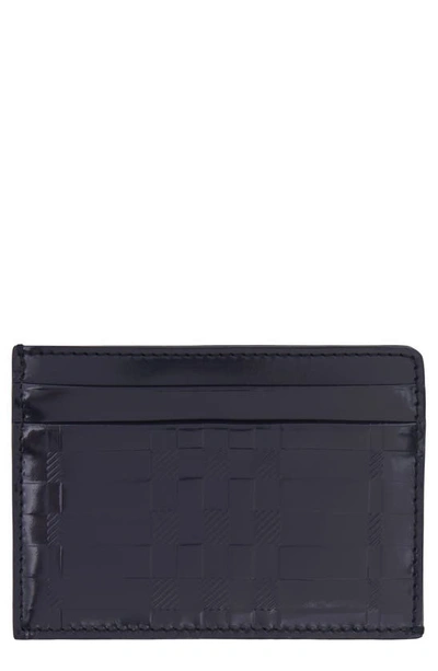 Burberry Chase Embossed Leather Card Holder In Dark Charcoal Blue