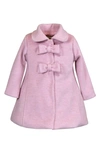 Widgeon Babies' Bow Front Coat In Heather Pink