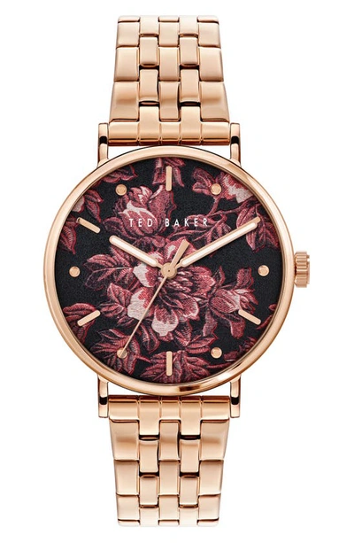 Ted Baker Phylipa Bloom Bracelet Watch, 37mm In Rose Gold/ Multi/ Rose Gold