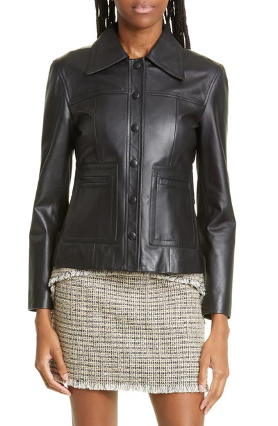 Proenza Schouler White Label Fitted Leather Jacket In Black