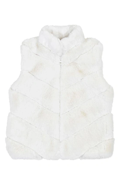 Widgeon Babies' Zip-up Faux Fur Vest In Snow Layer Cake
