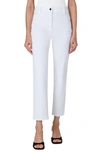 Akris Punto Maru Slim-leg Ankle Stretch Denim Pants In Cream