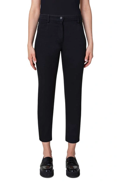 Akris Punto Maru Slim-legs Ankle Stretch Denim Pants In Black