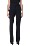 Akris Punto Chio Stretch Wool Crepe Straight Leg Pants In Black