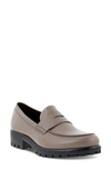 Ecco Modtray Penny Loafer In Taupe Leather