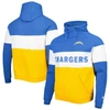 NEW ERA NEW ERA GOLD LOS ANGELES CHARGERS COLORBLOCK CURRENT PULLOVER HOODIE