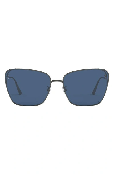 Dior Metal Butterfly Sunglasses In Gray/blue Solid