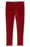 Tucker + Tate Kids' Rib Velour Leggings In Red Sun