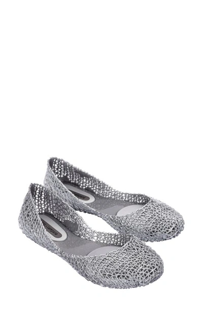 Melissa Women's Campana Papel Flats - Silver In Gray
