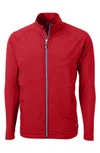 Cutter & Buck Adapt Eco Knit Hybrid Recycled Mens Full Zip Jacket In Red