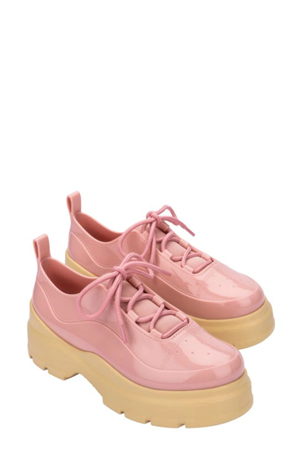 Melissa Funky Water Resistant Platform Sneaker In Yellow/ Pink