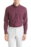 Mizzen + Main Leeward Polka Dot Button-up Shirt In Plum Gray Dot Print