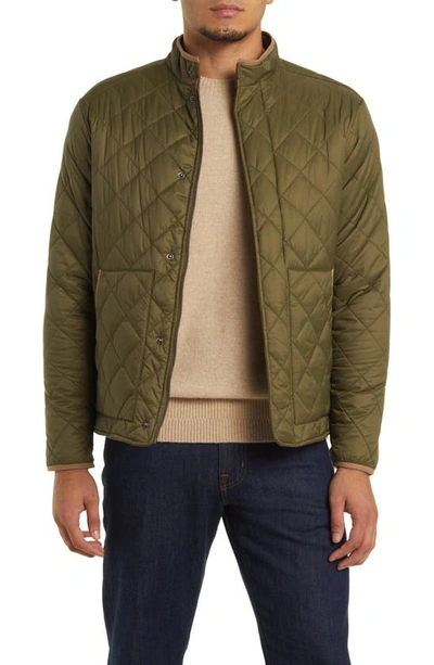 Mizzen + Main Belmont Quilted Nylon Jacket In Olive Night Solid