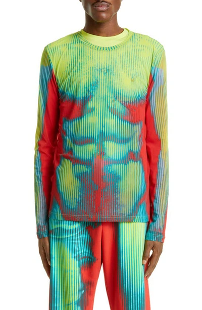 Y/project X Jean Paul Gaultier Body Morph-print Layered Top In Multicolor