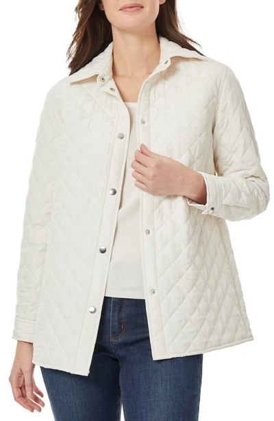 Jones New York Quilted Shirt Jacket In White