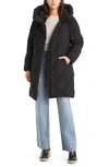 Sanctuary Hooded Down & Feather Fill Puffer Coat In Black