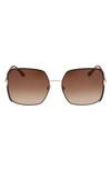 Tom Ford Raphaela Mixed-media Butterfly Sunglasses In Shiny Rose Gold/ Brown
