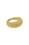 ADORNIA 14K YELLOW GOLD PLATED CROISSANT RING
