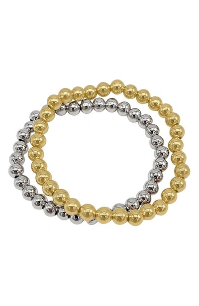 Adornia 2-pack Ball Bracelets In Gold