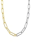 ADORNIA MIXED PAPERCLIP CHAIN NECKLACE
