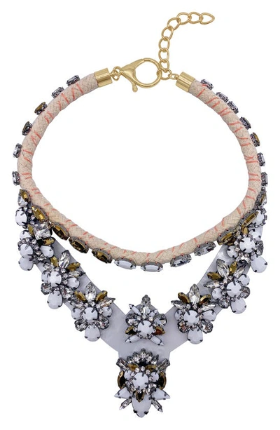 Adornia Color Bib Pendant Necklace In White