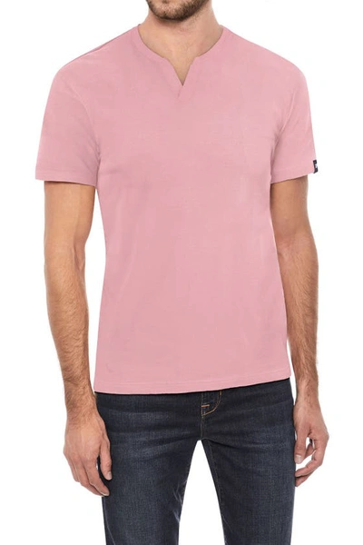 X-ray Split Neck T-shirt In Baby Pink